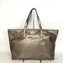 GUCCI 구찌 GG 인플리메 토트 백 가방 메탈릭 PVC