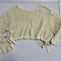 メッシュニット ショート丈 長袖