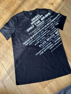 DIESEL XS ブラック Tシャツ テキストプリント