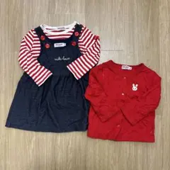 MIKI HOUSE ジャンパースカート カーディガン セット