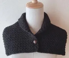 つけ襟風ミニマフラー　ブラック♪ ハンドメイド