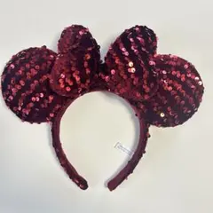 【美品•即購入可】　ディズニー　カチューシャ　スパンコール　赤