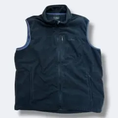 【イ】LL.Bean XL フリースベスト ネイビー 古着 ビンテージ