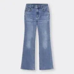 gu ミドルライズフレアジーンズ　ブルー　S