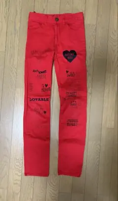 Jenni Girl 赤 プリント入りパンツ 160