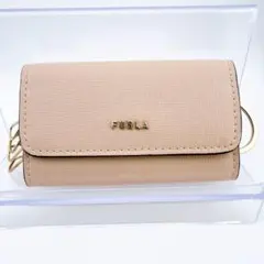 【FURLA（フルラ） キーケース ピンクベージュ レザー】