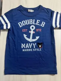 DOUBLE.B ミキハウス　ネイビー マリンスタイル Tシャツ