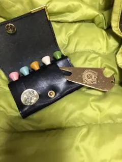 ゴルフツール 金色 レザーケース付き