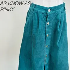 アズノゥアズピンキー コーデュロイスカート ひざ丈 フロントボタン ポケット