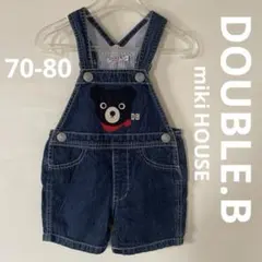 DOUBLE B デニムオーバーオール Fサイズ