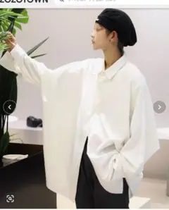 ビッグシルエット レギュラーカラー ドルマン ロング ボリュームスリーブ シャツ