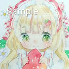 へ*ち様 手描きイラスト　オリジナル　ミニ原画　透明水彩