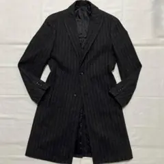 極美品✨️SUIT SELECT 尾州 チェスターコート グレー ストライプ Mのサムネイル