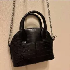 クロコダイル調 ブラック ショルダーバッグ　Zara