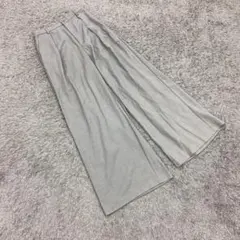 ✨GU✨ジーユー♡ガウチョパンツ♡タック♡ウエストゴム♡グレー♡着回し抜群(M)
