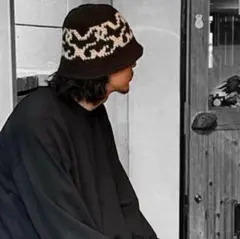 ビーニー クラッシャーハット ニットハット 防寒 ブラック y2k 帽子