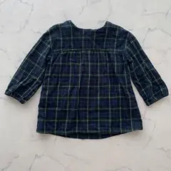 無印良品　チェック柄長袖ワンピース　100cm