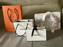 エルメス、ディオール、シャネル ブランドショップ袋4点セット