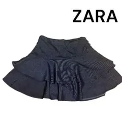 ZARA デニム風 フリルスカート インパン付