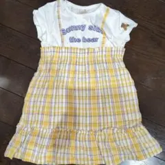 美品　プティマイン ベアー　半袖ワンピース 110cm