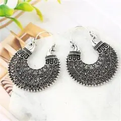 ピアス フラワーフープ 女性用 ヴィンテージステートメント  #C80-1