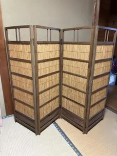 茶道具 水屋屏風 屏風 二枚折 間仕切 金散らし/無地 両面使い - メルカリ