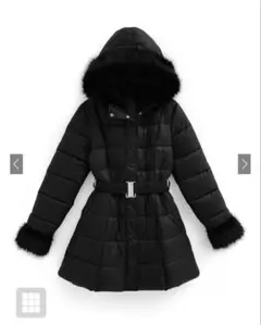 ベルト付きファーAラインダウンコート