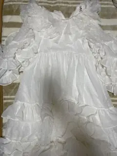 ホワイト フリル ドレス ハロウィン ゴースト 花嫁【おまけ付き】