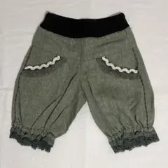 BOO HOMES グリーン フリル付きポケット ハーフパンツ 110cm