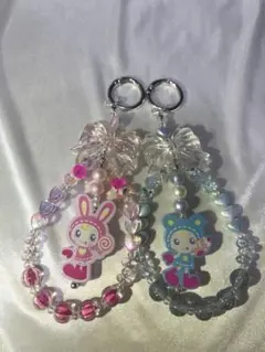 【新品未使用】スマホストラップ　ビーズアクセサリー　ハンドメイド　べリエちゃん