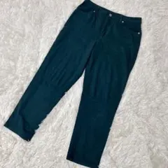 【c3867】カジュアルパンツ　 ストレート　ダークグリーン