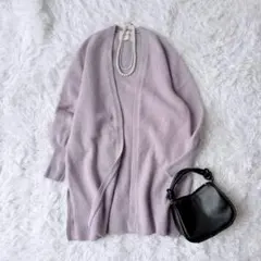 Lilly Lynque ニットカーディガン パープル　38 ウール