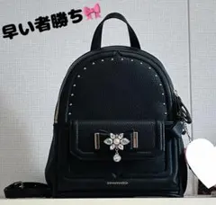 Samantha Vega サマンサベガ ビジューリボンリュック 黒 （小）