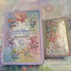 ダッフィークッキー缶　チョコレート缶　お菓子　ダッフィー　リーナベル　ステラルー