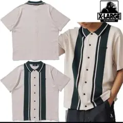 XLARGE ストライプ ポロシャツ ニット　エクストララージ