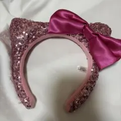 ピンク猫耳カチューシャ スパンコール