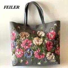 美品⭐︎FEILER 花柄ナイロントートバッグ グレー