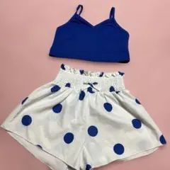 SHEIN セットアップ 6Y ブルー ホワイト ドット柄のサムネイル