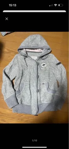 クレージュ　グレー フード付き ジャケット M