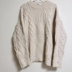 新品 ダメージ風ざっくり ニット M セーター アイボリー