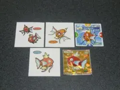 コイキング　５枚セット　ポケモン　デコキャラシール　第一パン　ポケモンウエハース