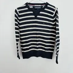 TOMMY HILFIGER ストライプ 長袖 薄手ニット 100-110