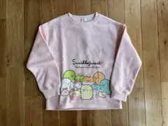 新品 女の子 キッズ すみっコぐらし 裏起毛 トレーナー 淡ピンク 130センチ