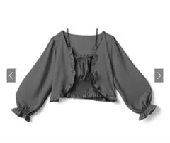 【GRL2点セット】フリルシアーボレロXシャーリングキャミソールアンサンブル