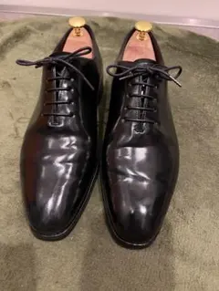 カルミナ　carmina コードバン UK6 ブラック　ホールカット Carmina 910 Whole-Cut Oxfords Black Calf Rain Last EEE，Size 7.5