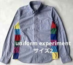 日本製uniform experimentオックスフォードシャツ サイズ2ブルーのサムネイル