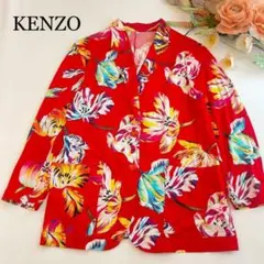 希少 エルカ期 KENZO ケンゾー 花柄 総柄 テーラードジャケット Mのサムネイル