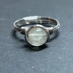 WR691S 天然石 パワーストーン ワイヤーリング リビアングラス 6.5mm