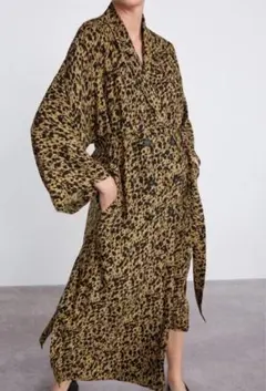 ザラ　トレンチコート　ワンピース  レオパード　豹柄　ヒョウ柄