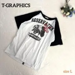 【T-GRAPHICS】Tシャツ 半袖　インディアン　Lサイズ